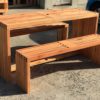 outdoor bench and table set